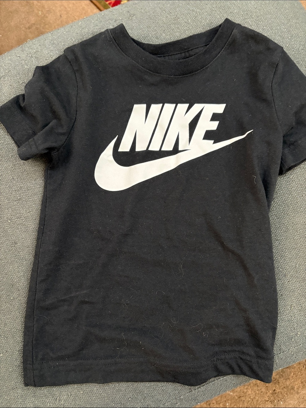 Nike Black Short-Sleeve Tee with White Swoosh Logo